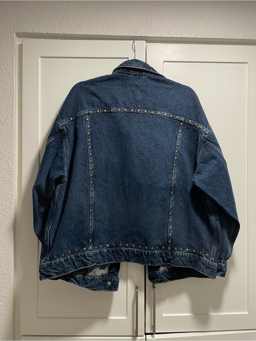 Pilcro The Weston Denim Boyfriend Jacket Studded Medium Dark Wash *Imperfect* - Picture 6 of 11